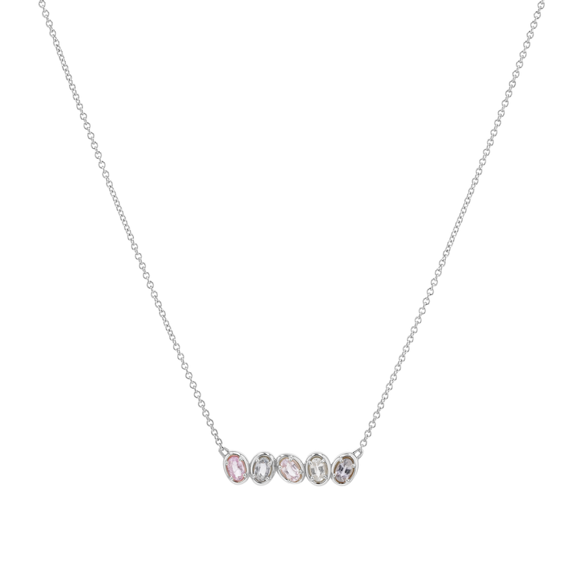 Oval Sapphire Bar Necklace