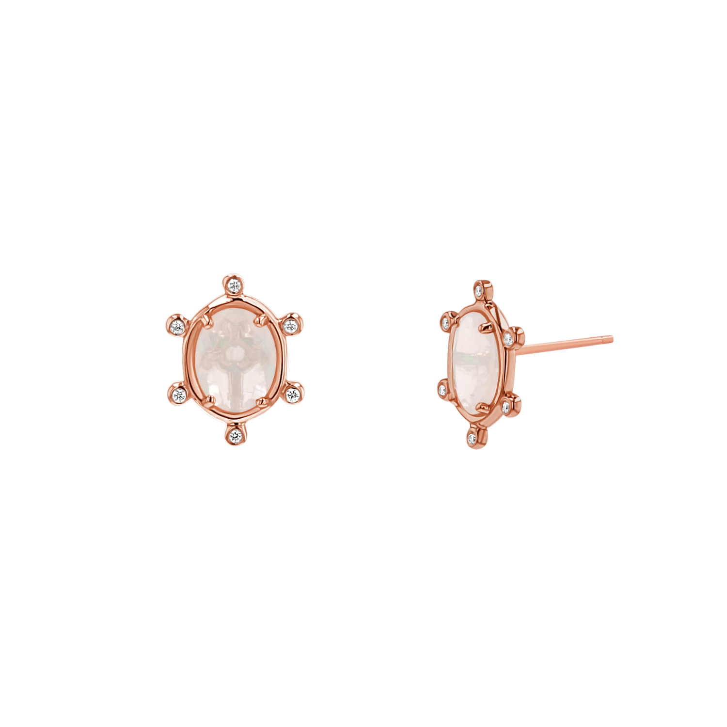 Opal and Diamond Halo Studs