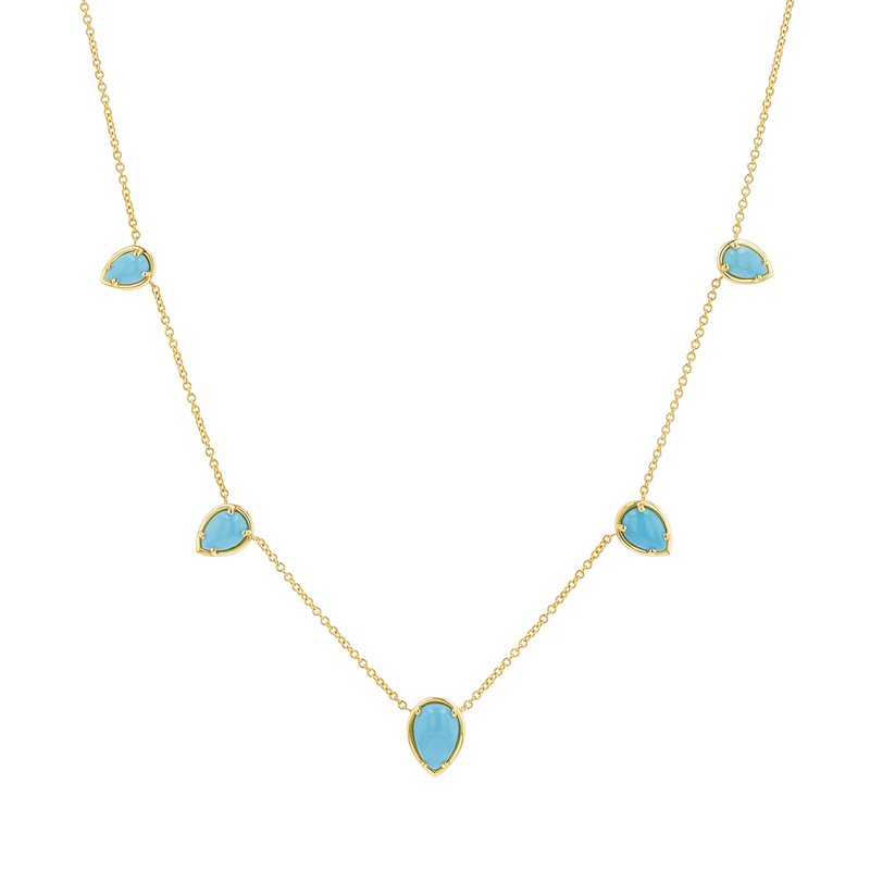 Turquoise Tear Drop Strand Necklace