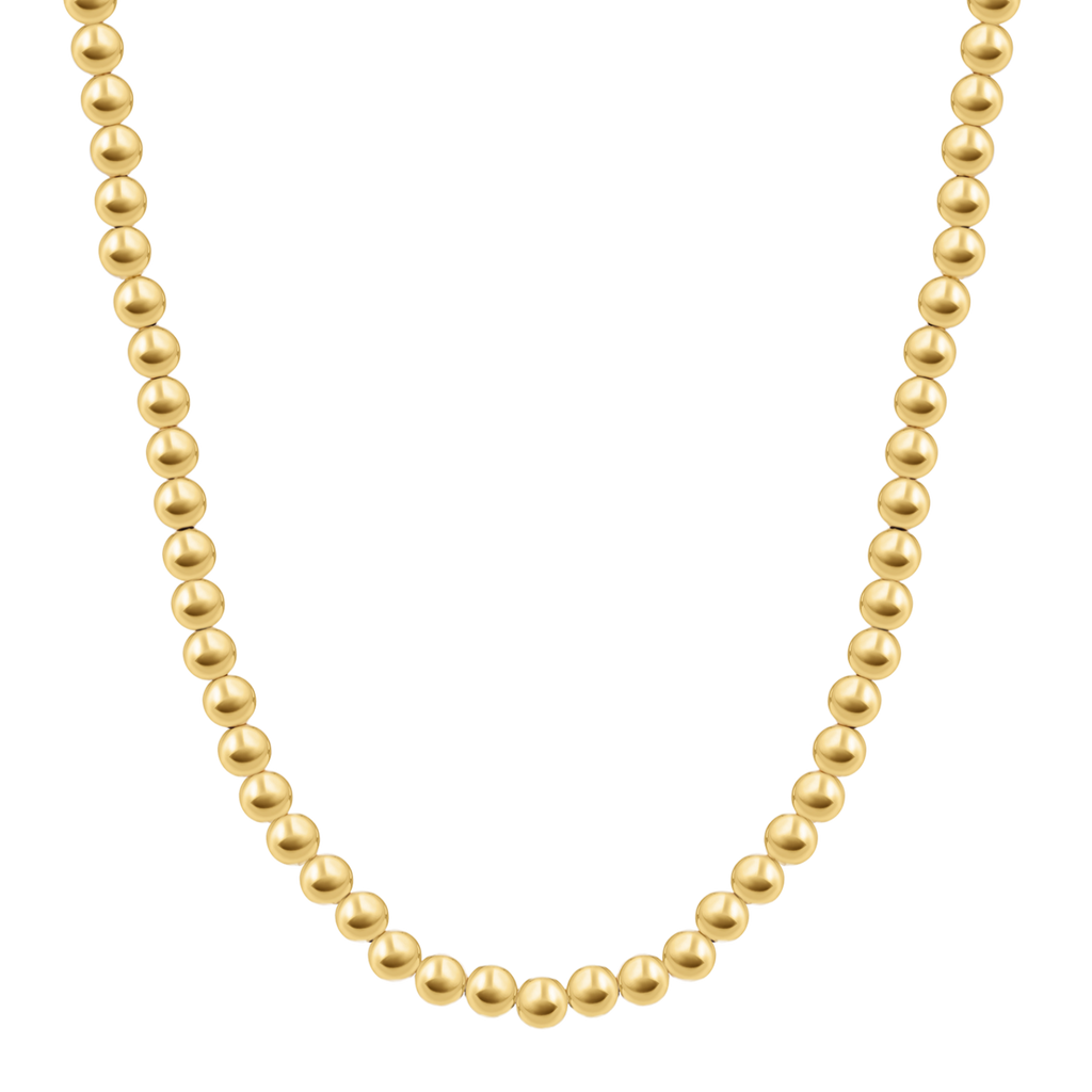 6mm Gold Bead Ball Necklace