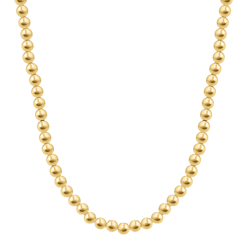 6mm Gold Bead Ball Necklace