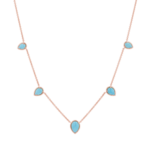 Turquoise Tear Drop Strand Necklace