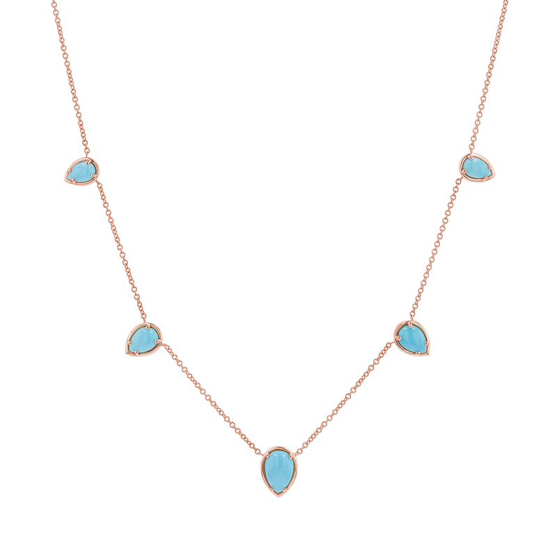 Turquoise Tear Drop Strand Necklace