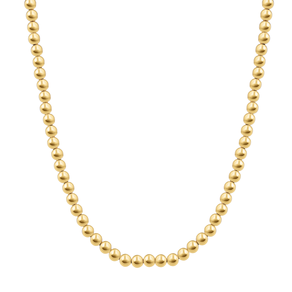 5mm Gold Bead Ball Necklace