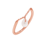 Solitaire Pearl Drop Chain Ring