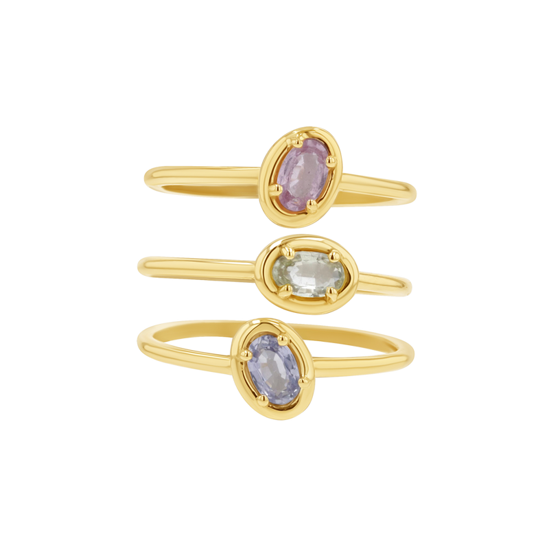 Trio Oval Sapphire Ring Set