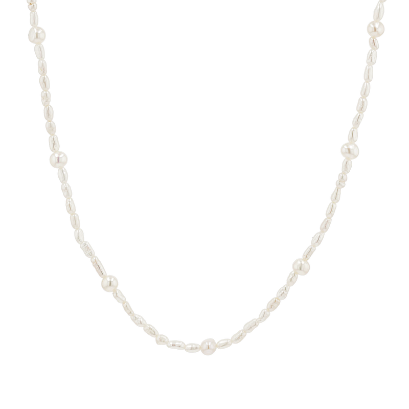 Dainty Pearl Station Necklace