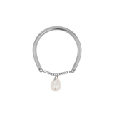 Solitaire Pearl Drop Chain Ring