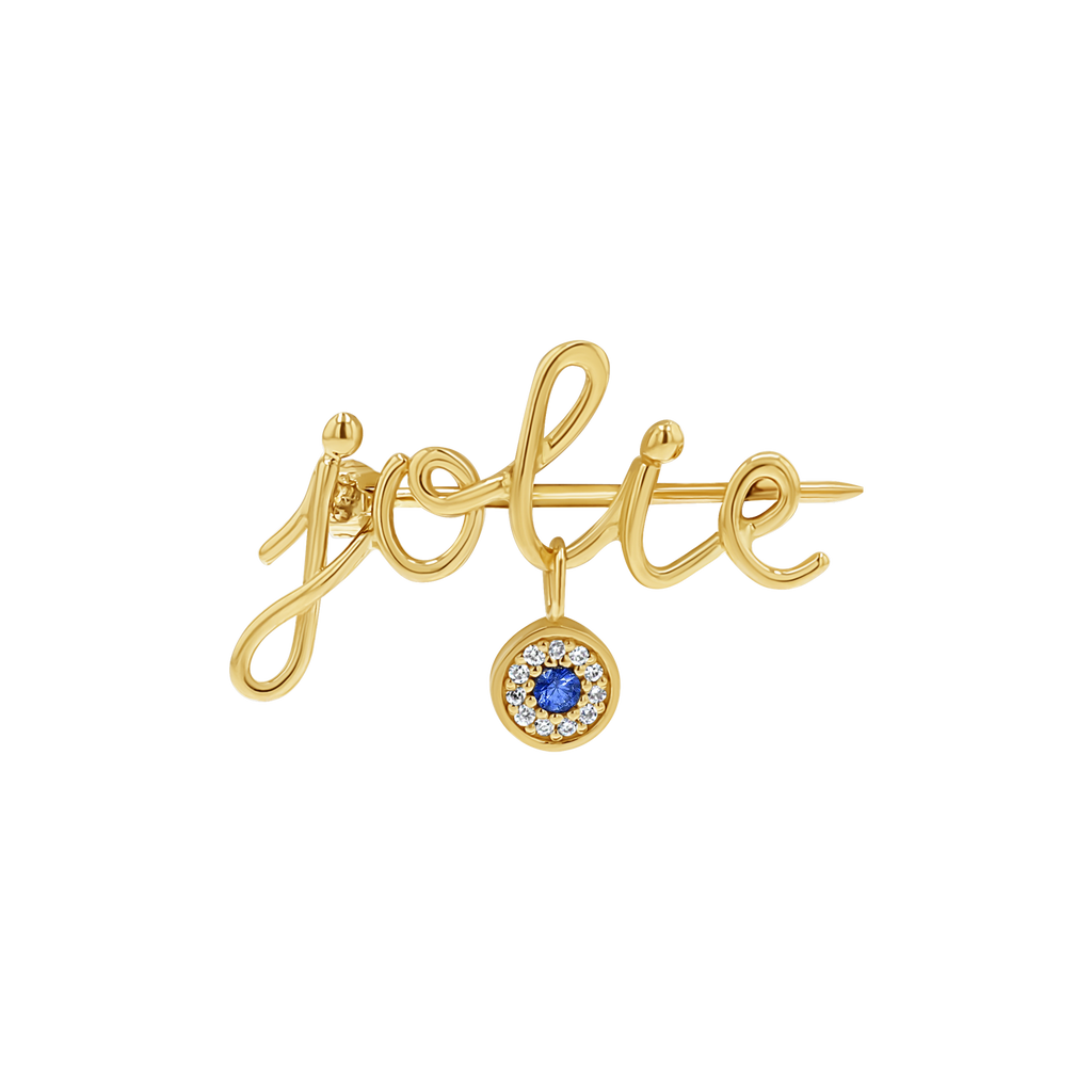 Mini Letter Name Pin with Round Eye Charm