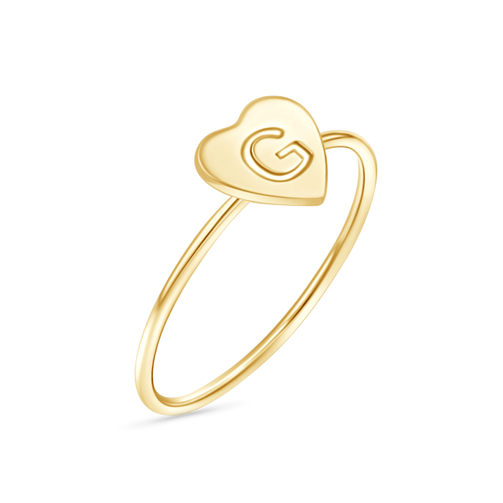 Moyen Initial Heart Ring