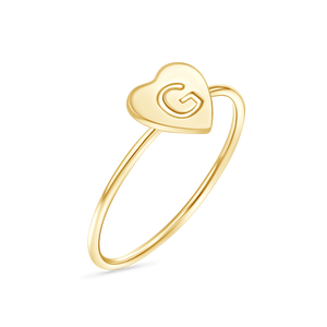 Moyen Initial Heart Ring