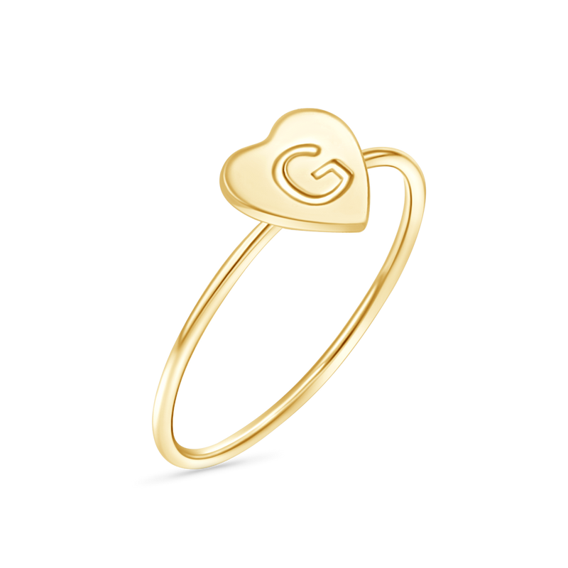 Moyen Initial Heart Ring