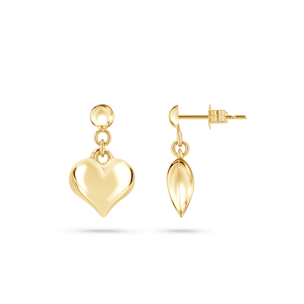 Puff Heart Drop Earrings