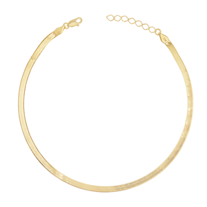 14K Gold Thin Herringbone Anklet 3mm