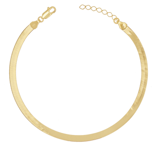 14K Gold Grand Herringbone Anklet 5mm