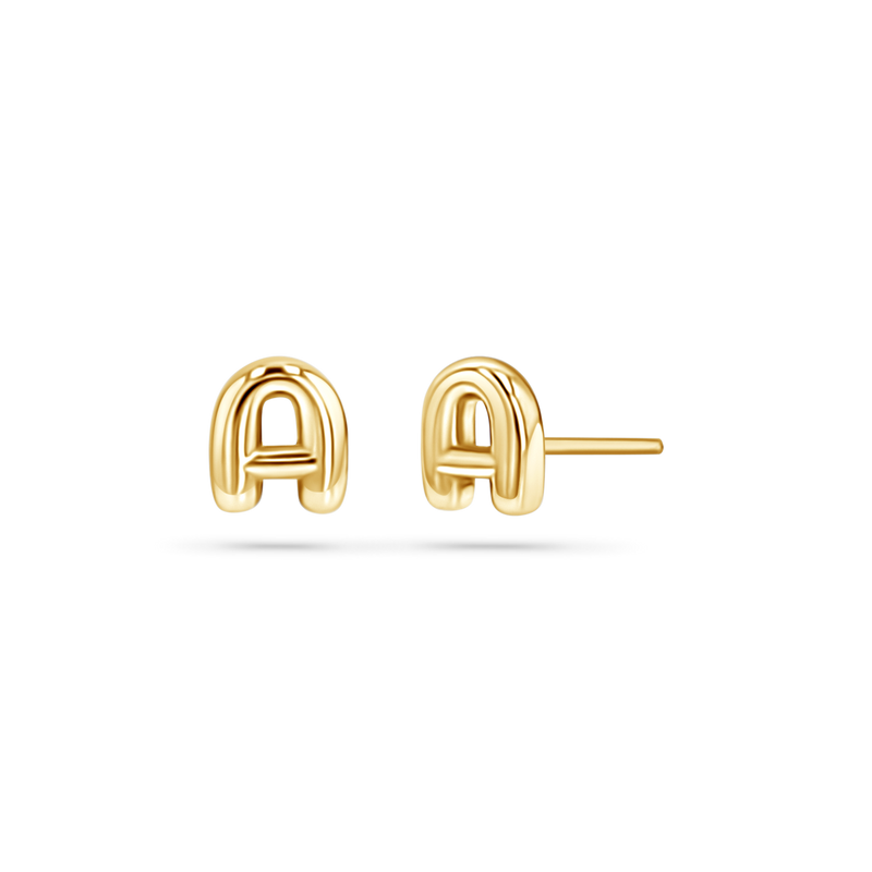 Mini Puff Letter Studs