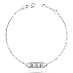 Oval Starset Diamond Initial Bracelet