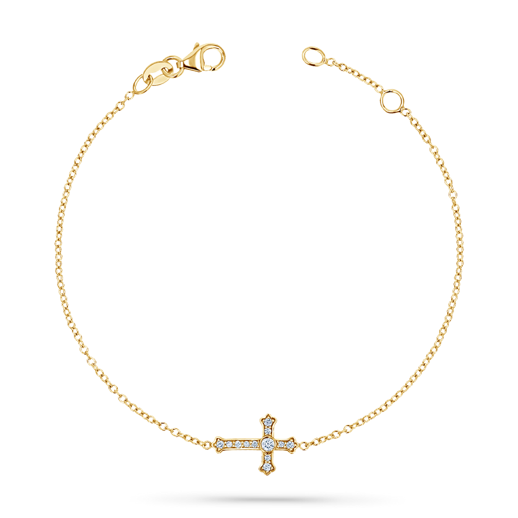 Diamond Sideways Cross Bracelet