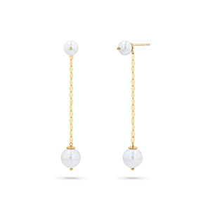 Pearl Drop Demure Chain Earrings