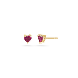 Ruby Heart Stud Earrings