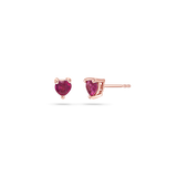 Ruby Heart Stud Earrings