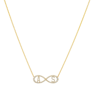 Diamond Infinity Letter Necklace