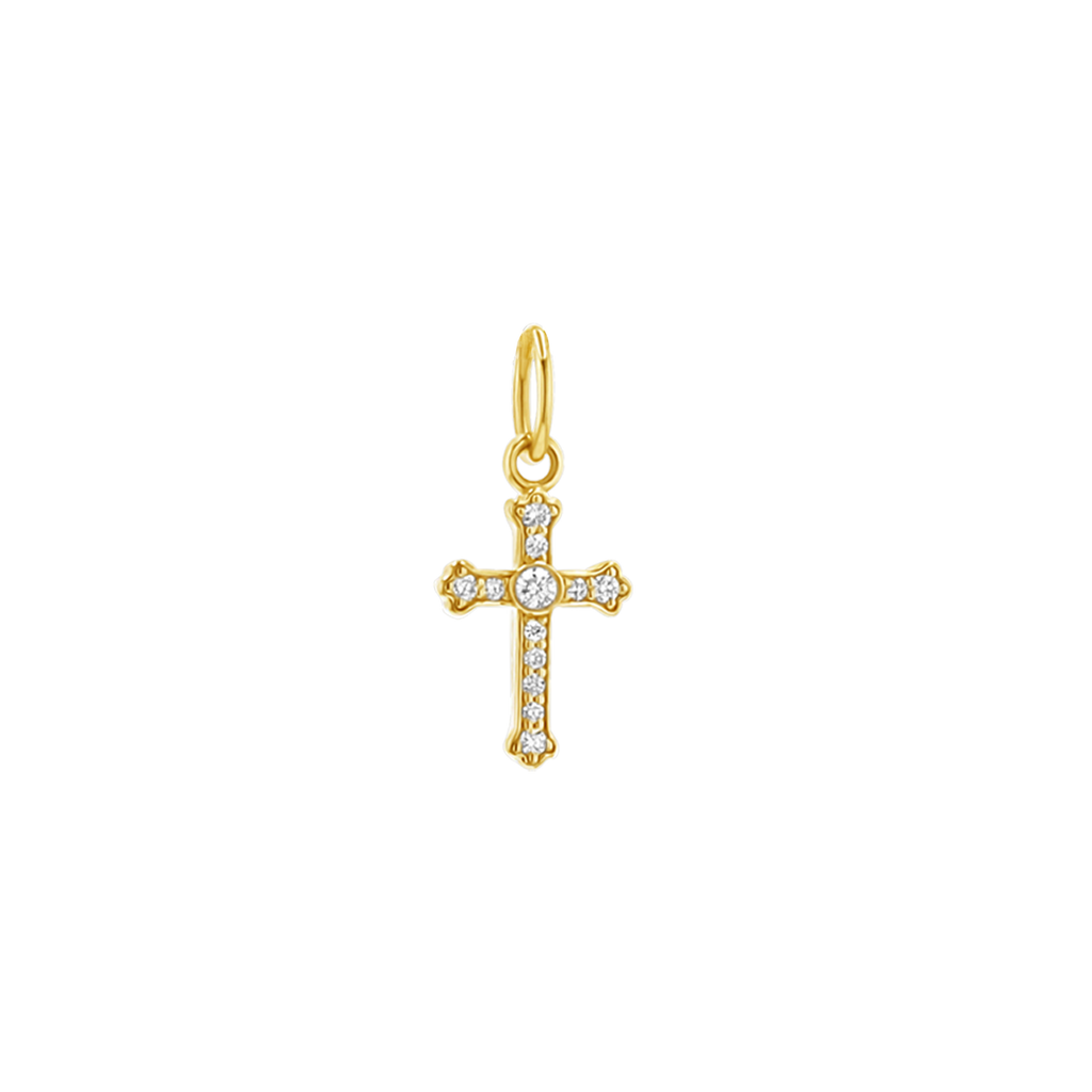 Orthodox Diamond Cross Charm