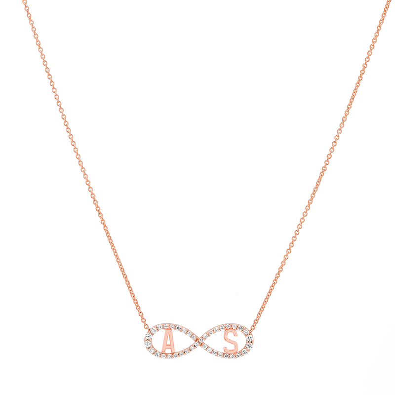 Diamond Infinity Letter Necklace