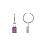 Gemstone Emerald Huggie Charms