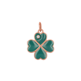 Emerald Clover Charm With Diamond Accent