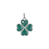 Emerald Clover Charm With Diamond Accent