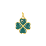 Emerald Clover Charm With Diamond Accent