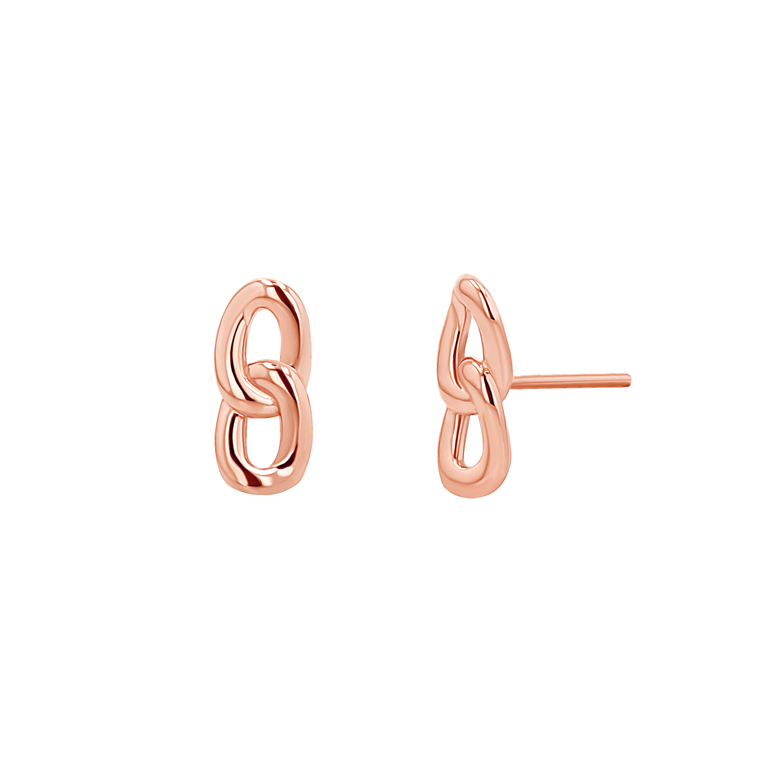 Cuban Curb Link Stud Earrings