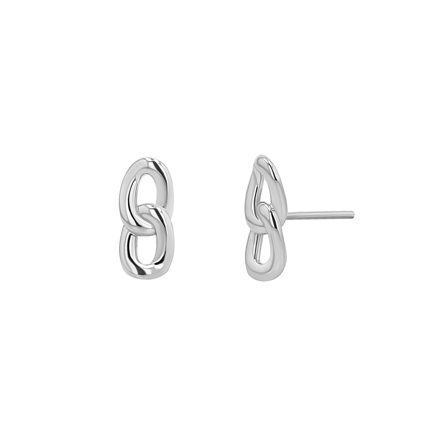 Cuban Curb Link Stud Earrings