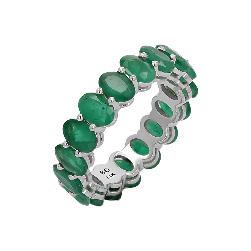 Genuine Emerald Oval Eternity Band