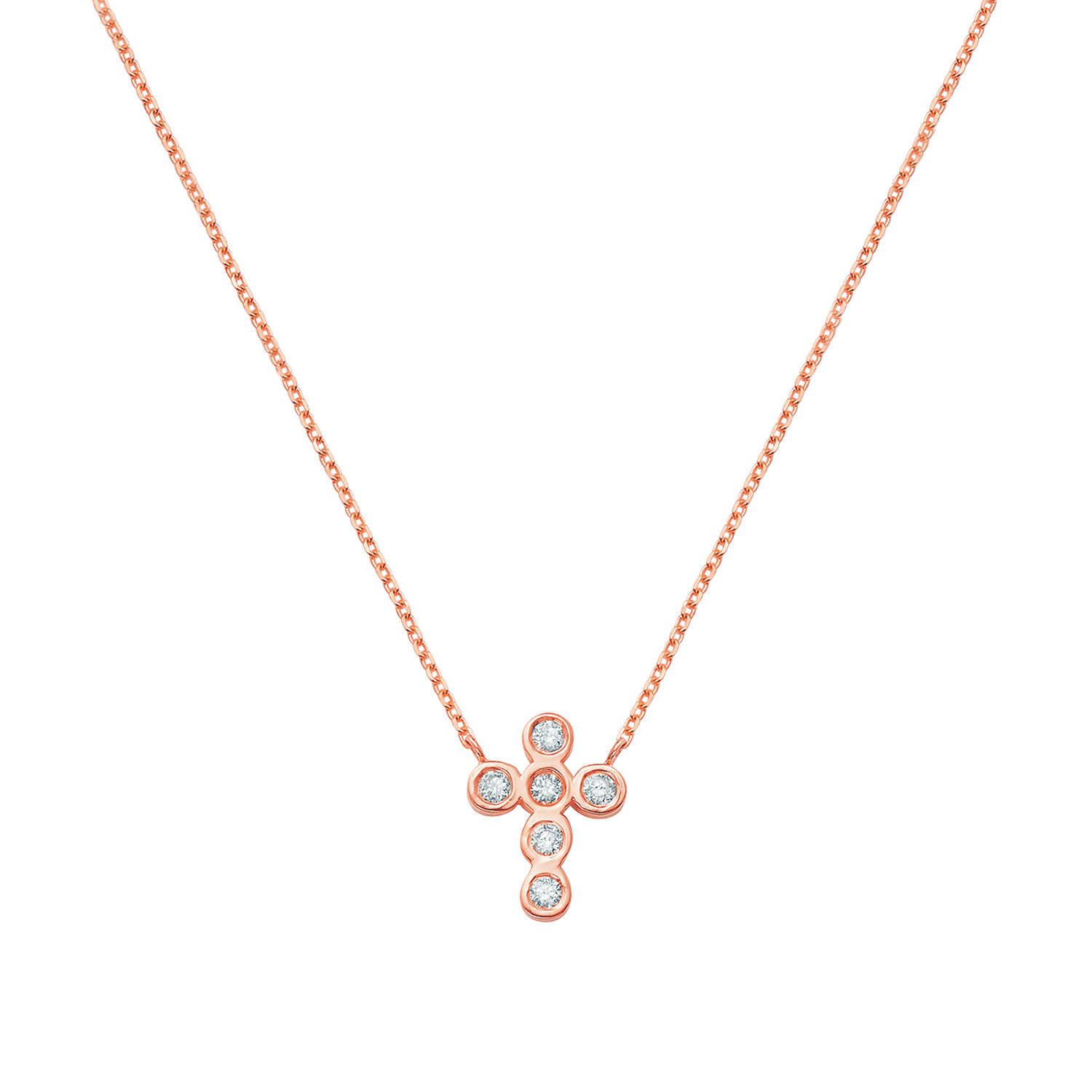 Kids Diamond Bezel Cross Necklace