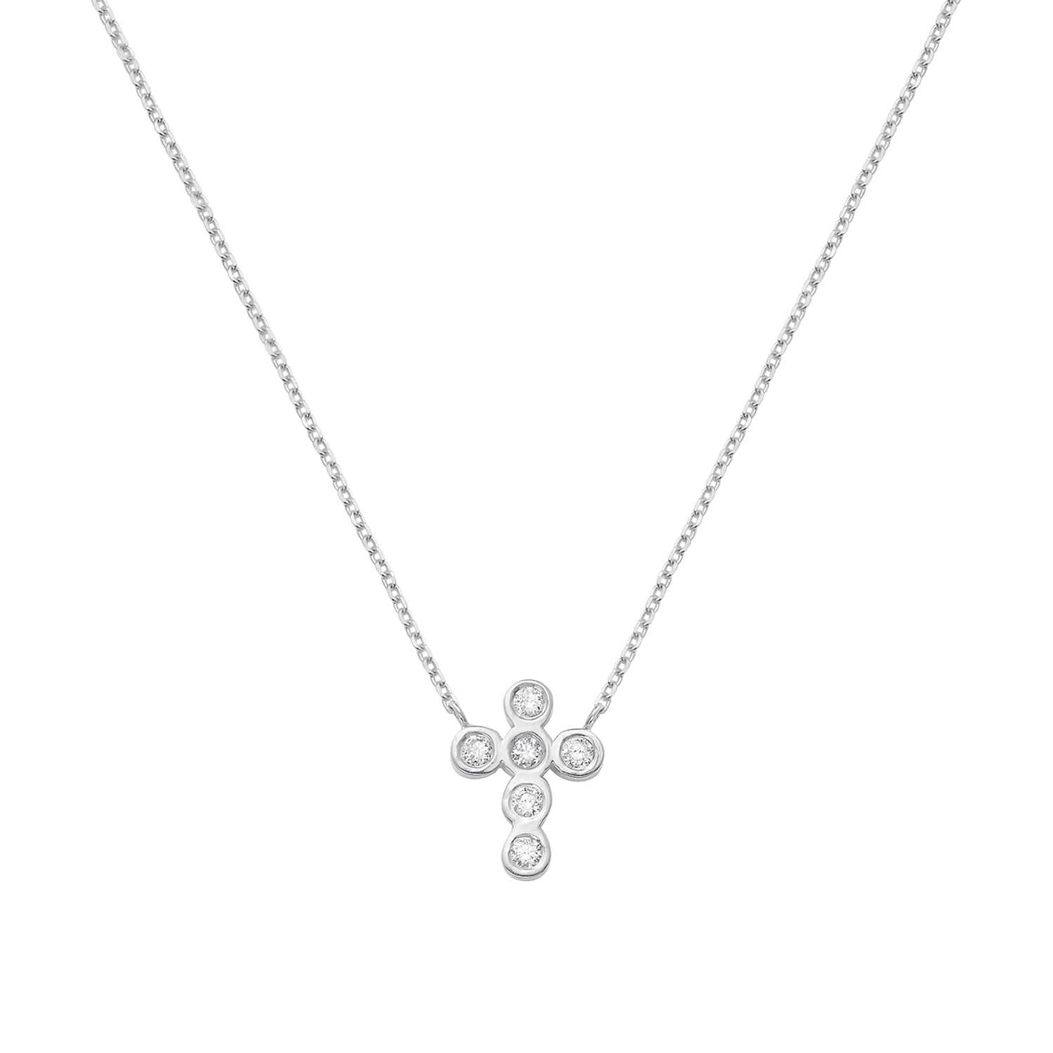 Kids Diamond Bezel Cross Necklace