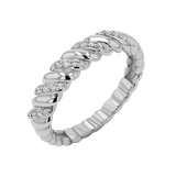 Wide Diamond Twist Ring