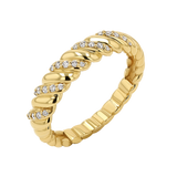 Wide Diamond Twist Ring