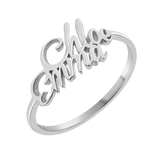 Script Double Name Ring