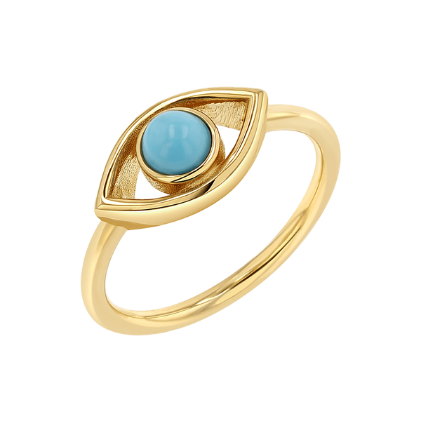 14k Solid Gold Dainty Evil Eye Ring / Real Gold Evil retailer Eye Ring With Beaded Band /