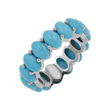 Genuine Turquoise Oval Eternity Band