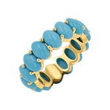 Genuine Turquoise Oval Eternity Band