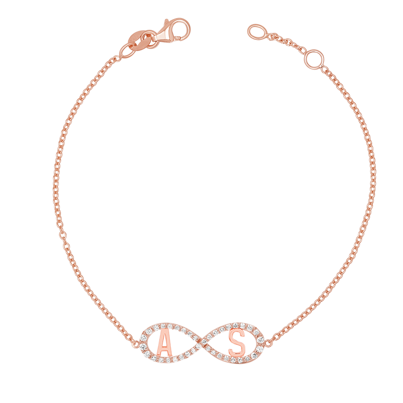 Diamond Infinity Letter Bracelet