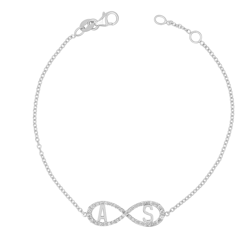 Diamond Infinity Letter Bracelet