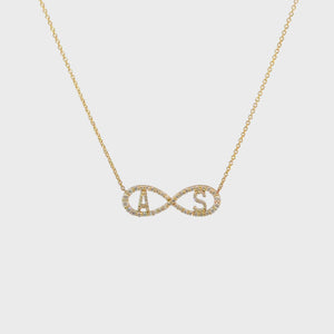 Diamond Infinity Letter Necklace