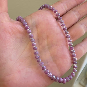 Pink Sapphire & Aquamarine Beaded Strand Necklace