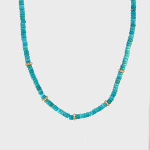 Turquoise Diamond Bead Necklace