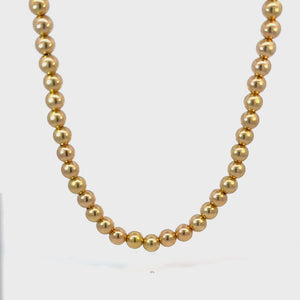 6mm Gold Bead Ball Necklace