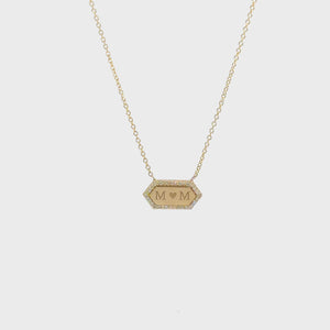 Diamond Hex Engravable Tag Necklace